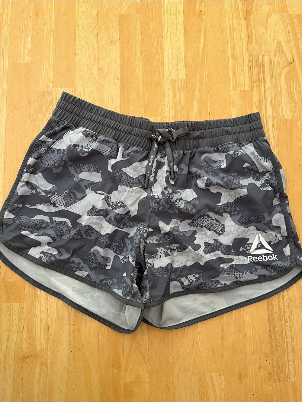 NWOT Reebok Women's Black & Gray Camo Training Shorts